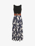 Robe longue sans manches imprimé fleurs - Marine - 1