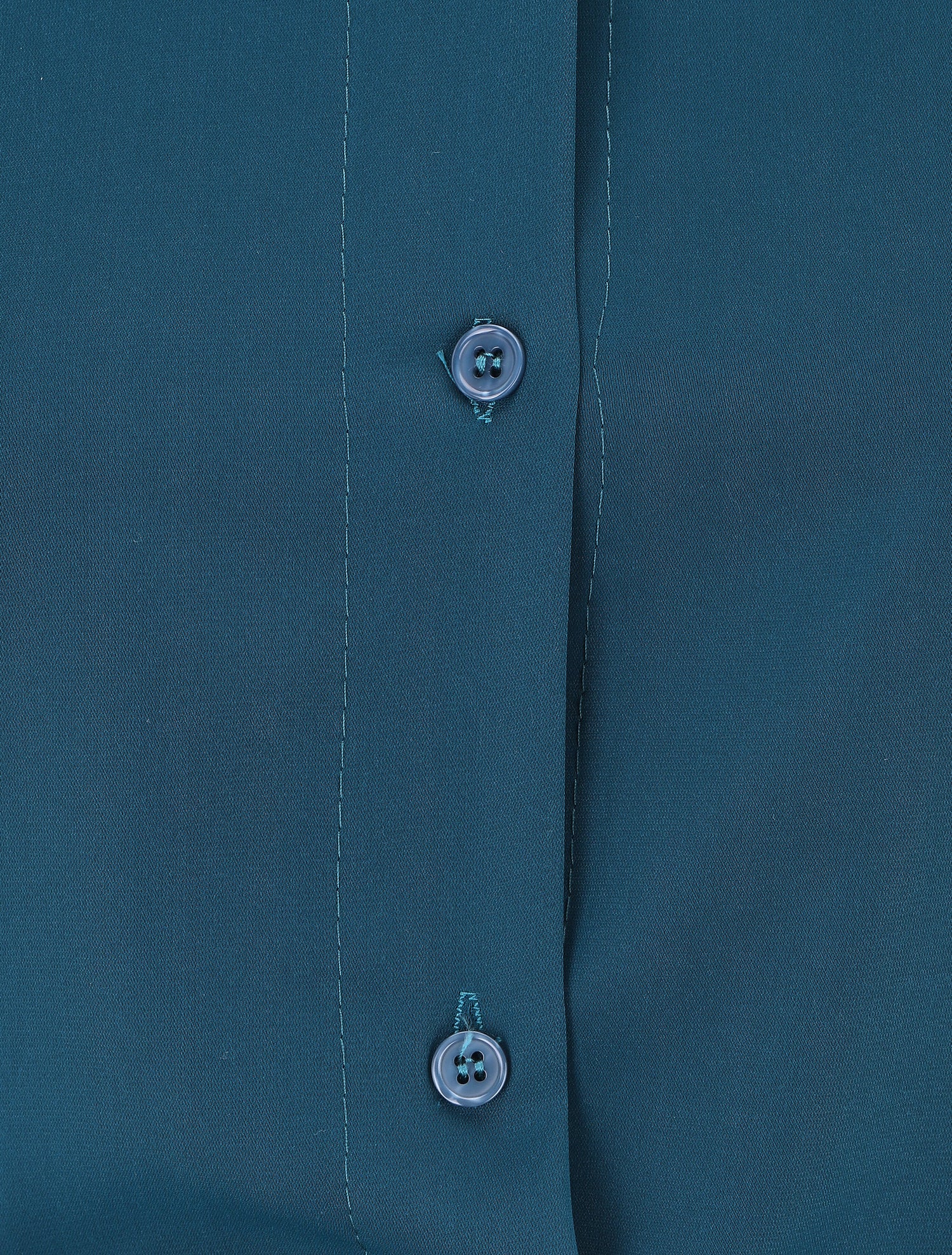 Robe chemise unie manches courtes - Bleu canard - 3