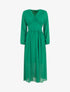 Robe longue élastiquée à col cache-coeur - Vert - 1