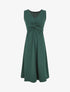 Robe longue unie à col V - Vert sapin - 1