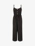 Combinaison unie fluide à taille élastiquée - Noir - 1