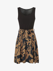 Robe bicolore à imprimé graphique - Noir - 1