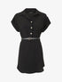 Robe courte unie style chemise - Noir - 1