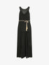 Robe longue bohème sans manches col en crochet - Noir - 4