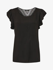 Top sans manches uni dos en crochet - Noir - 1