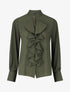Blouse en voile à buste volanté - Kaki - 1