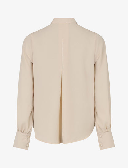 Blouse en voile à buste volanté - Beige - 2