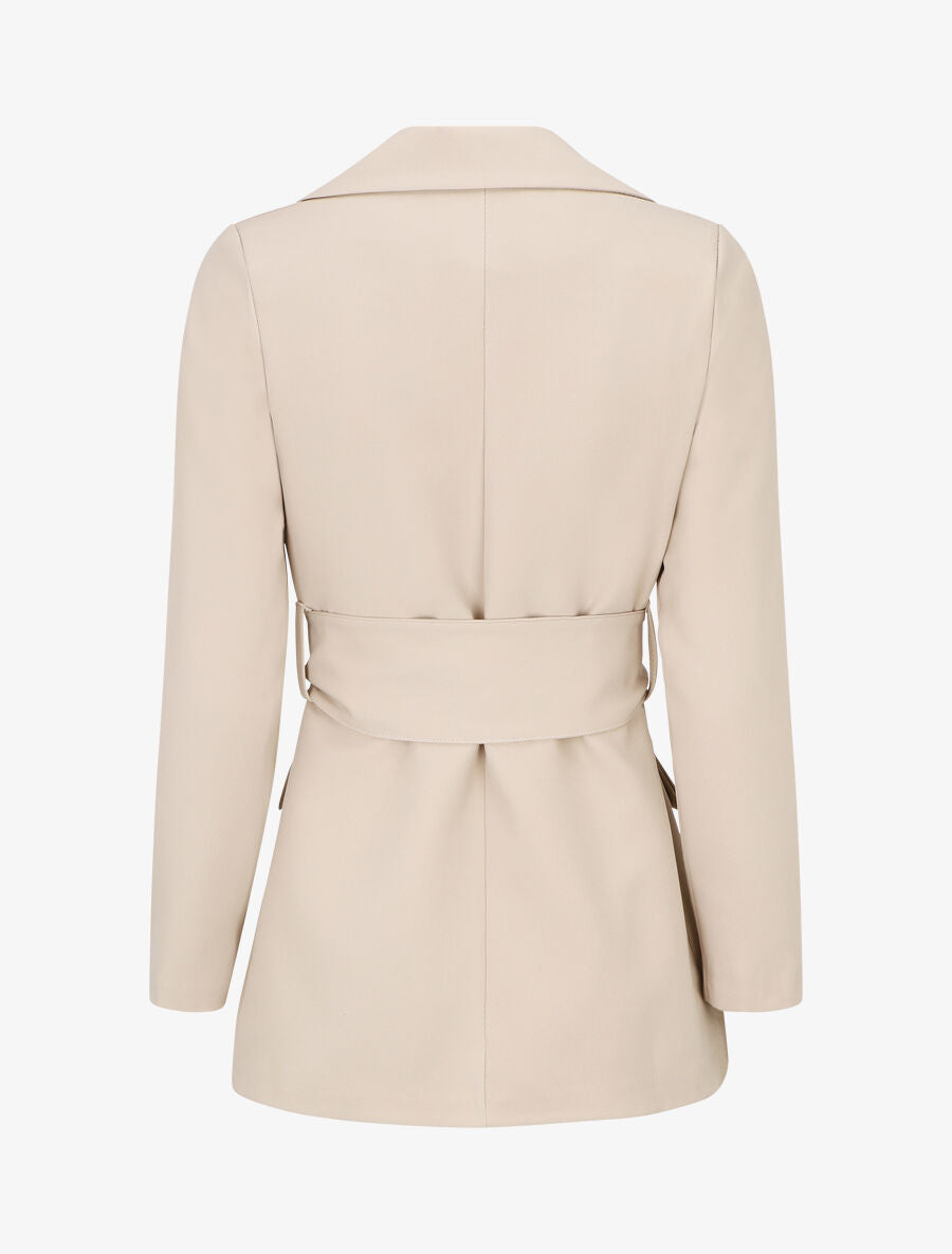 Blazer oversize ceinturé - Beige - 2