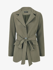 Blazer oversize ceinturé - Kaki - 5