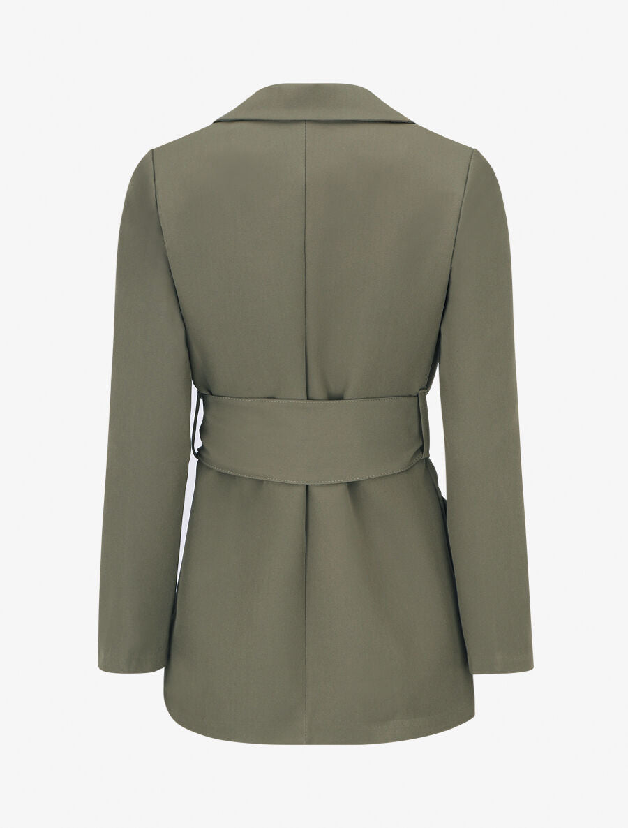 Blazer oversize ceinturé - Kaki - 2