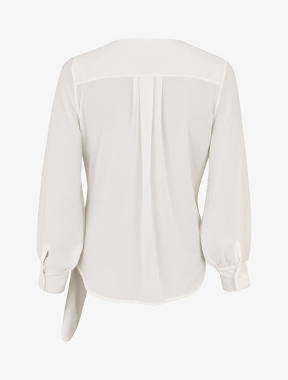 Blouse en voile style portefeuille - Blanc - 2
