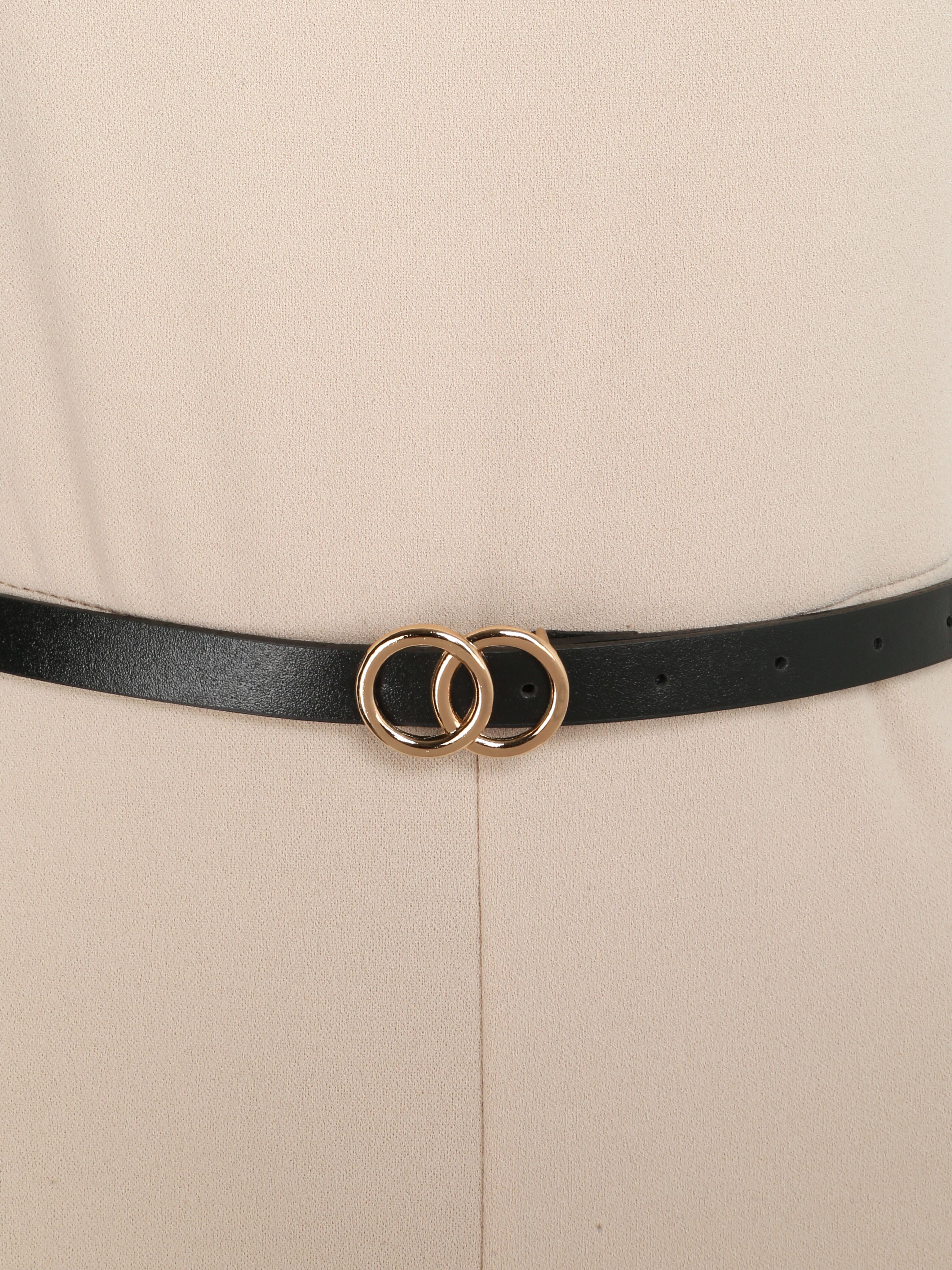 Combinaison ample à dos en V volanté - Beige - 3
