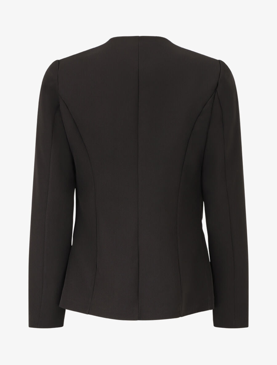 Blazer uni à poches zippées - Noir - 2