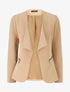 Blazer uni à poches zippées - Camel - 5