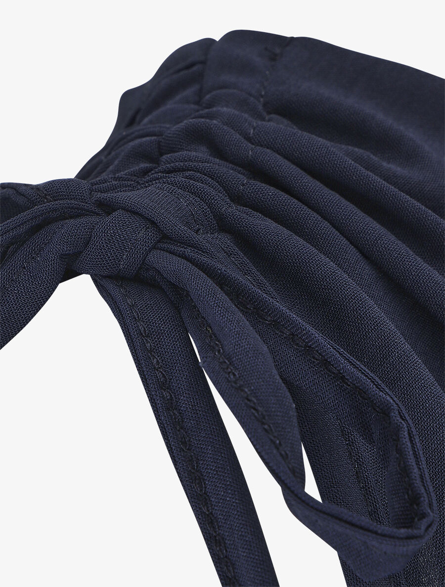 Robe longue coupe empire à taille élastiquée - Marine - 3