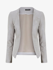 Blazer uni en suédine - Gris - 5