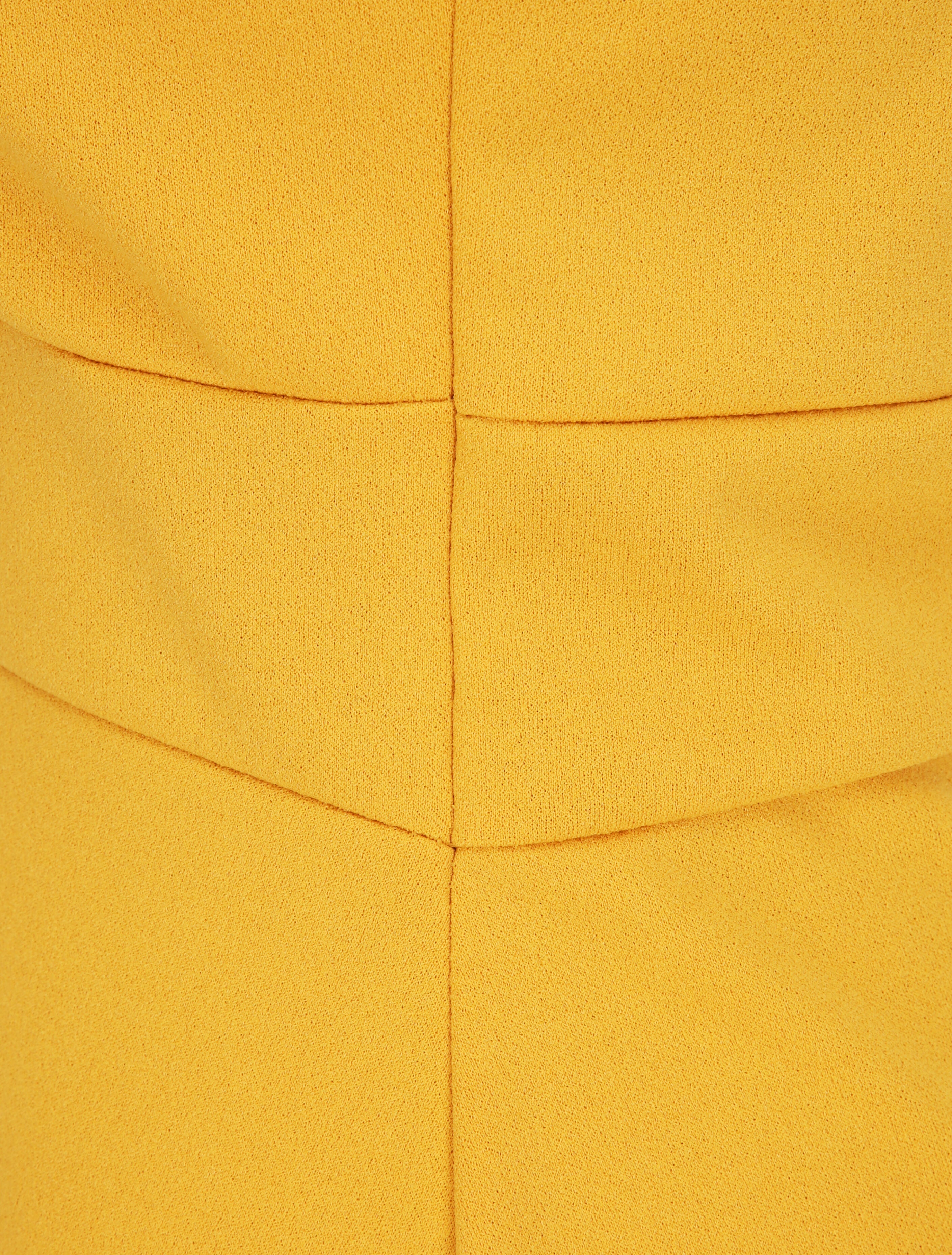 Robe courte coupe patineuse à buste fendu - Jaune - 3