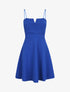 Robe courte coupe patineuse à buste fendu - Bleu électrique - 1
