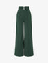 Pantalon long ample à détail bijoux - Vert sapin - 1