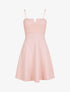 Robe courte coupe patineuse à buste fendu - Rose pâle - 5