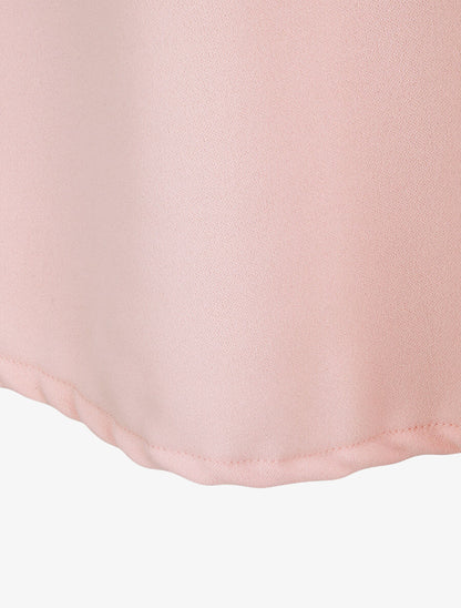 Robe courte coupe patineuse à buste fendu - Rose pâle - 3