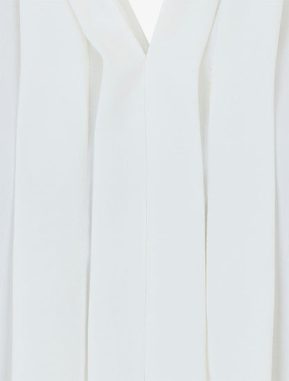 Blouse unie à manches retroussables - Blanc - 3