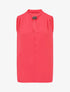 Blouse unie en voile à détail bijoux - Fushia - 1