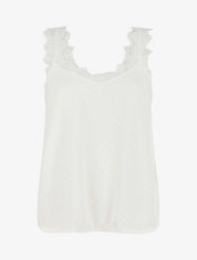 Top uni sans manches texturé - Blanc - 5