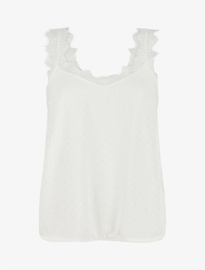Top uni sans manches texturé - Blanc - 5