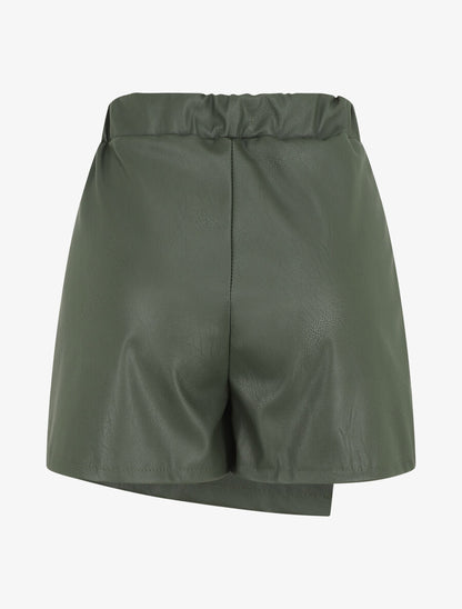 Short en simili style portefeuille - Kaki - 2