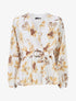 Blouse cache-coeur à imprimé fleuri - Blanc - 1