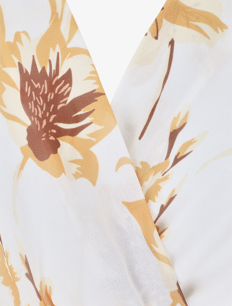 Blouse cache-coeur à imprimé fleuri - Blanc - 3