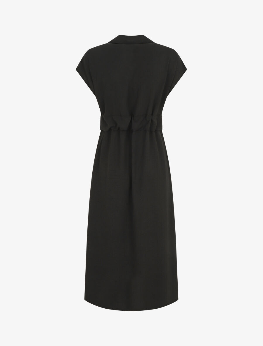Robe longue style chemise à manches longues - Noir - 2