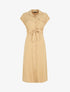 Robe longue style chemise à manches longues - Camel - 1