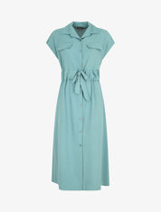Robe longue style chemise à manches longues - Bleu clair - 5