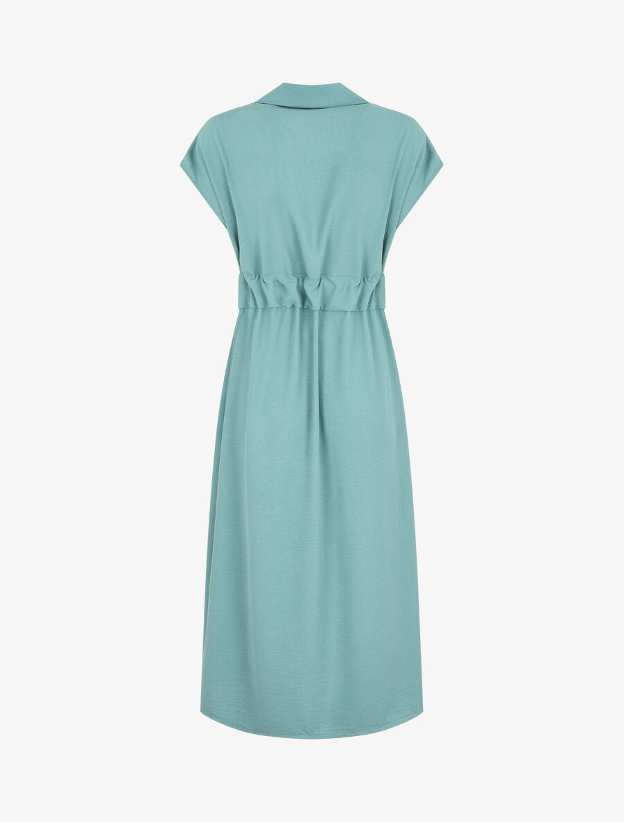 Robe longue style chemise à manches longues - Bleu clair - 2