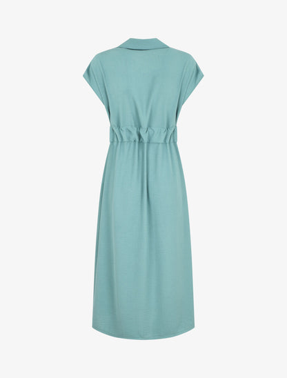 Robe longue style chemise à manches longues - Bleu clair - 2