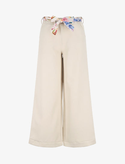 Pantalon ample à taille élastiquée - Beige - 1
