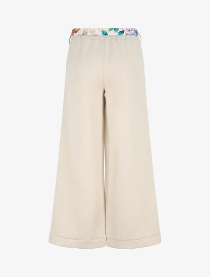 Pantalon ample à taille élastiquée - Beige - 2
