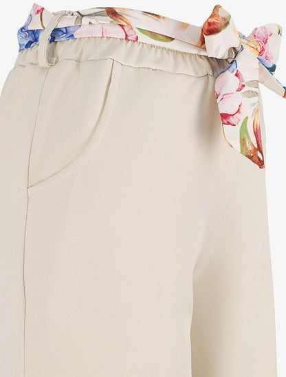 Pantalon ample à taille élastiquée - Beige - 3