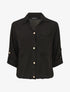 Chemise élastiquée unie manches longues - Noir - 4