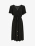 Robe mi-longue boutonnée à manches courtes - Noir - 1