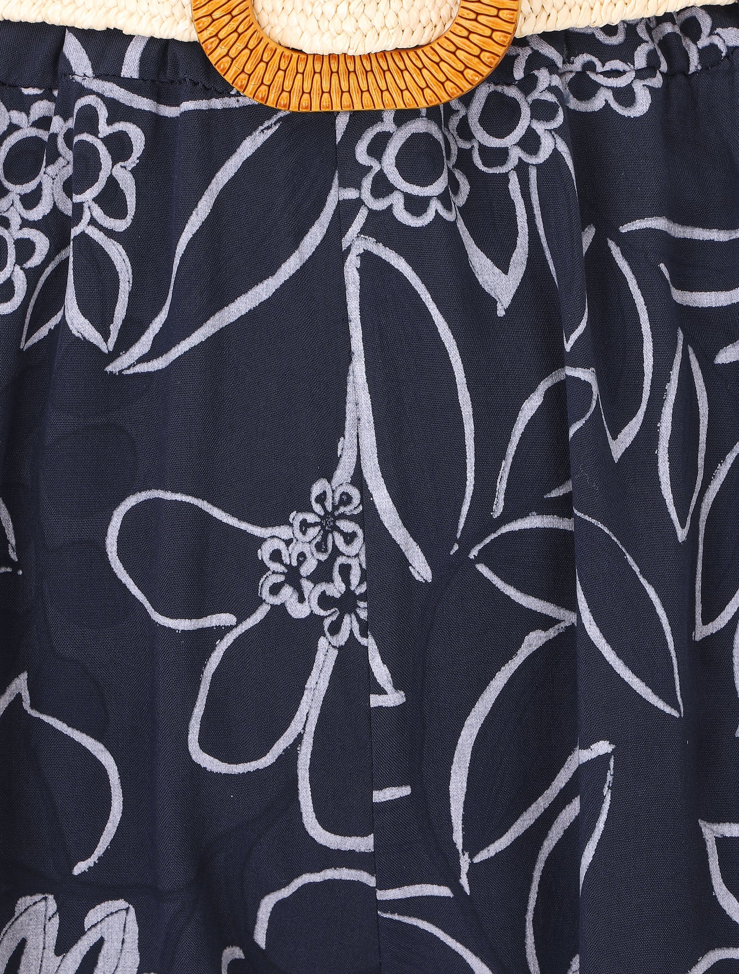 Pantalon fluide imprimé fleurs - Marine - 3