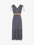 Robe imprimé rayures à taille élastiquée - Marine - 4