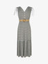 Robe imprimé rayures à taille élastiquée - Kaki - 1
