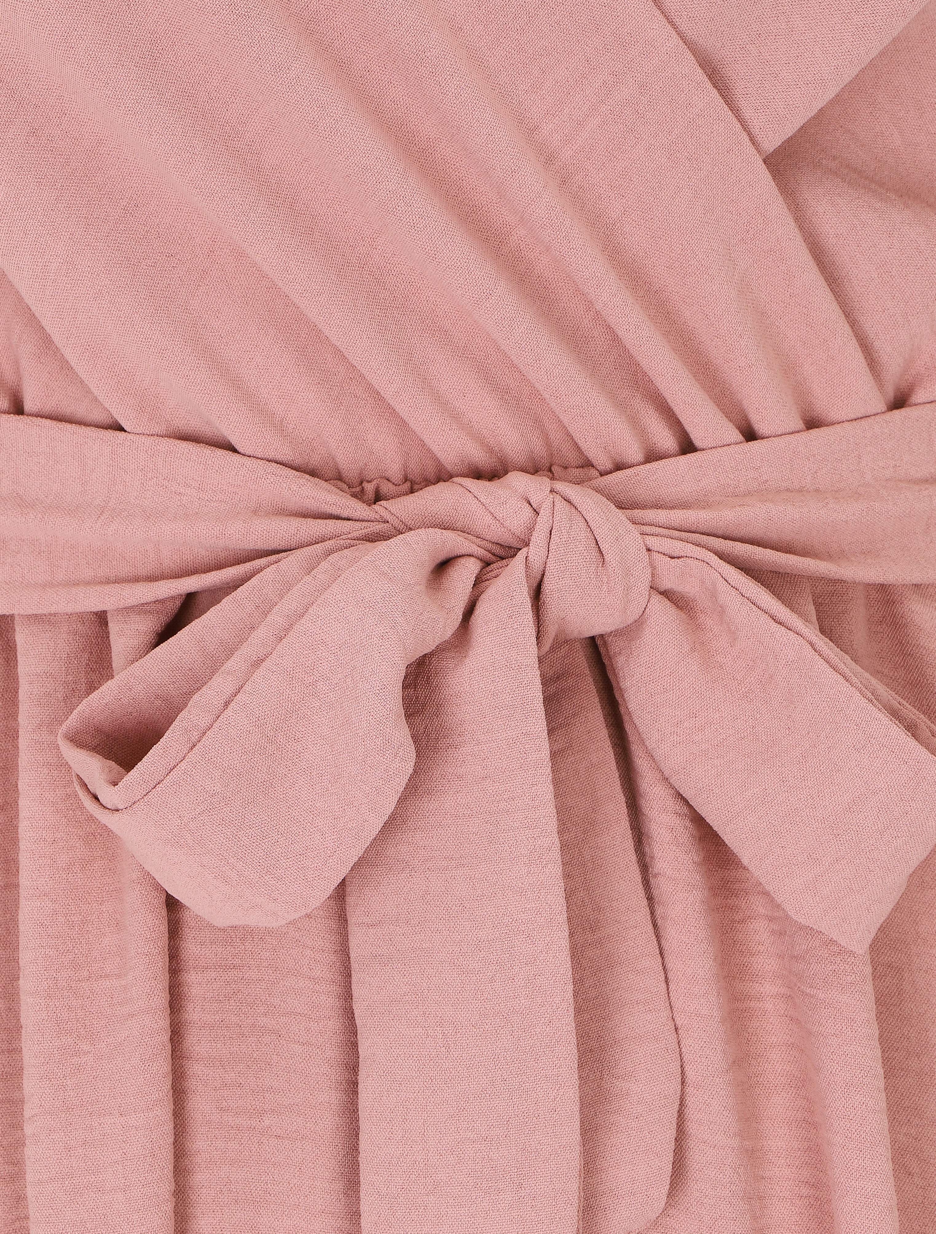 Robe longue élastiquée à bretelles avec anneaux - Vieux rose - 3
