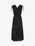 Robe longue élastiquée à imprimé foulard - Noir - 4