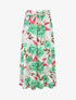 Jupe longue élastiquée imprimé fleurs - Vert - 4
