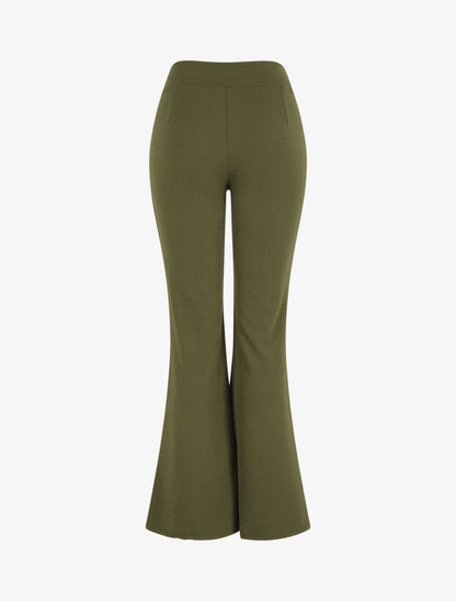 Pantalon fluide à fermeture stylisée - Kaki - 2