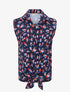 Chemise fleurie sans manches - Marine - 1
